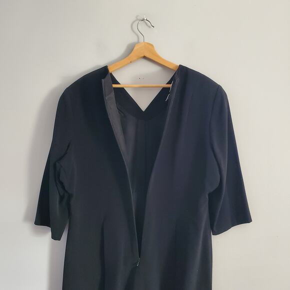 Evan Picone Vintage Black Button Sheath Dress 16 - Picture 4 of 8